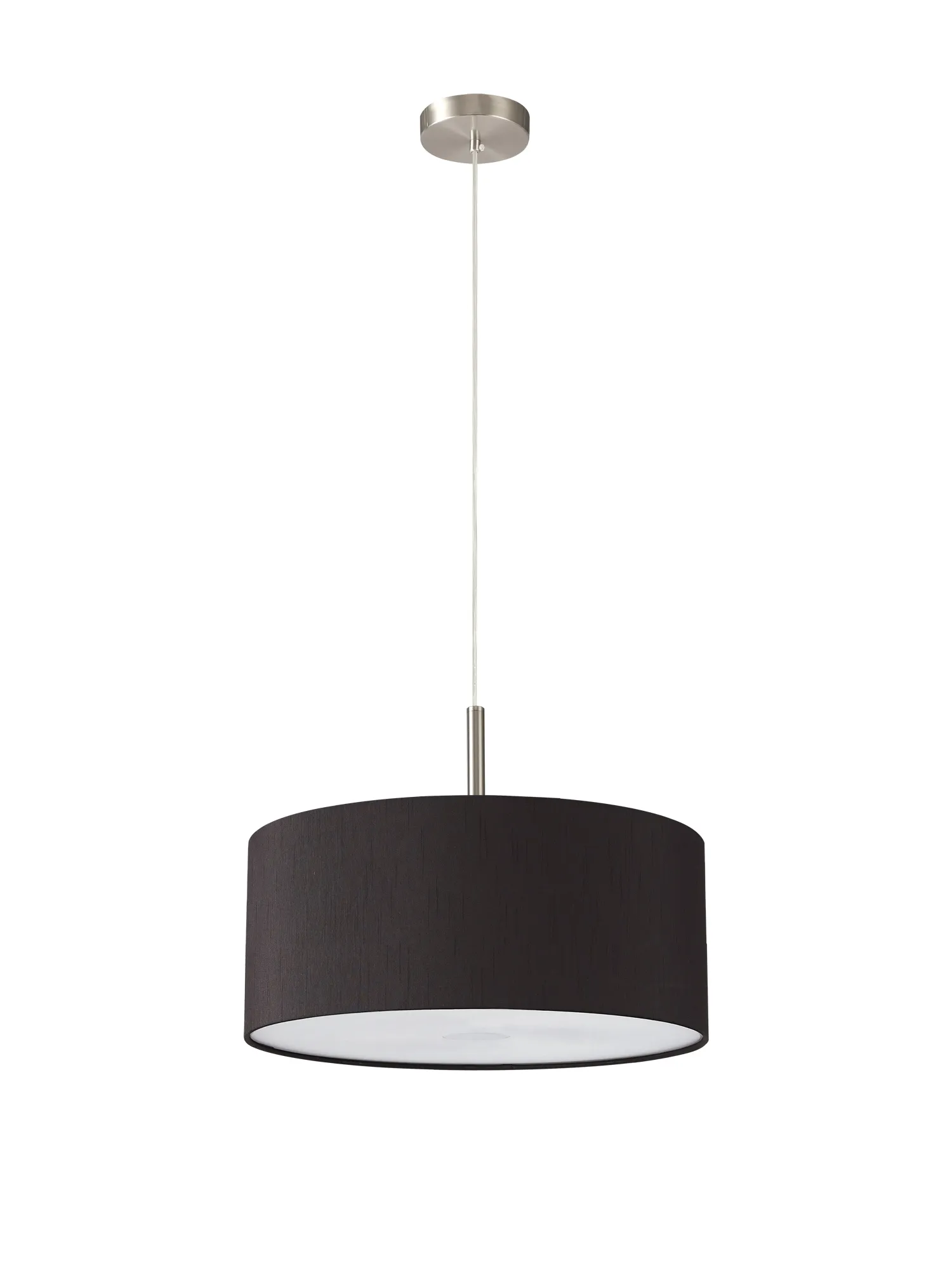 Baymont 40cm 3 Light Pendant Satin Nickel, Black, Frosted Diffuser DK0445  Deco Baymont SN BL